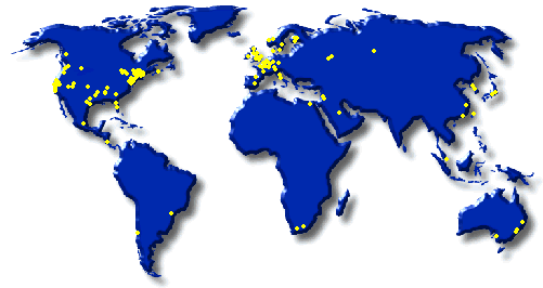 Locations of some of our customers throughout the world